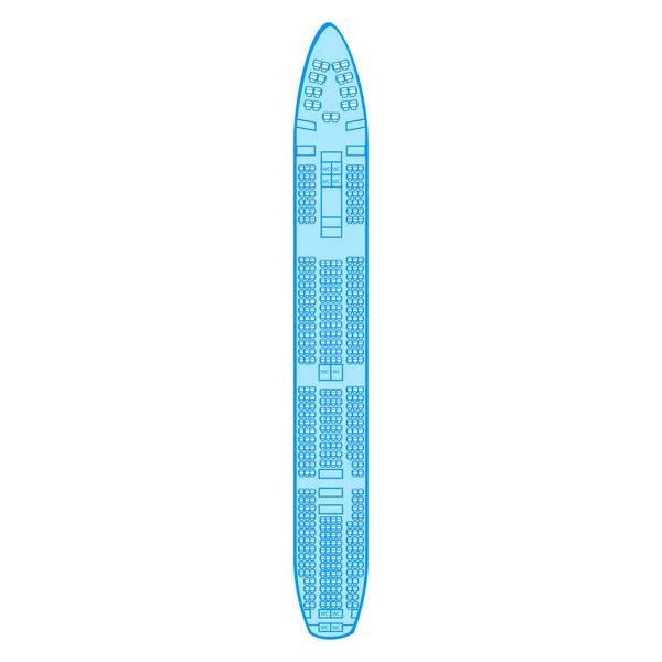 Boeing 747 200 400 800 Aircraft Types Pax Passageiros Cadeira — Vetor de Stock