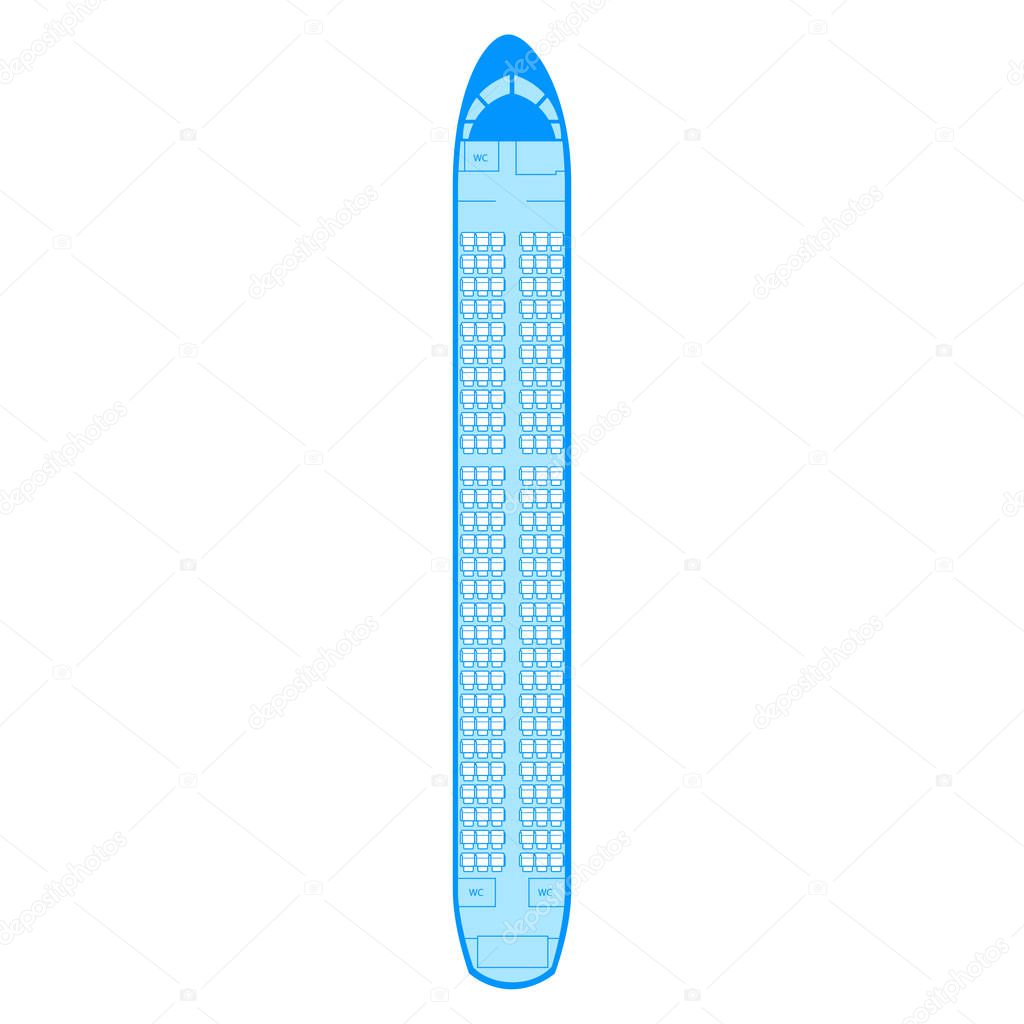 Airbus A320-200 Aircraft Types PAX passengers seat chair scheme in airplane