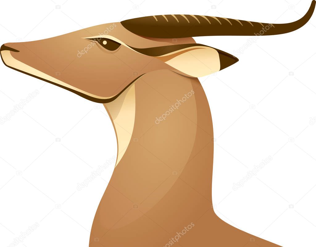 African deer gazelle antelope beautiful logo icon