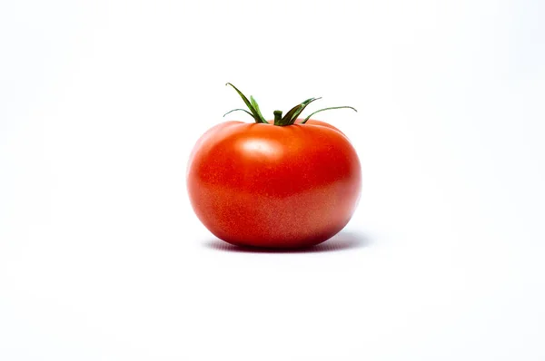 Färsk Röd Tomatgrönsak Isolerad Vitt — Stockfoto