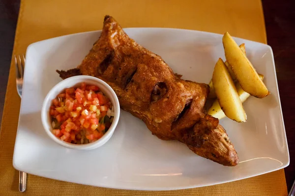 Cuy - plato en Perú restourant — Foto de Stock