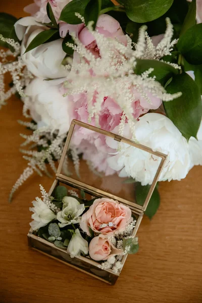 Wedding Accessories Bouquet White Pink Flowers Flowers — Stock Photo, Image