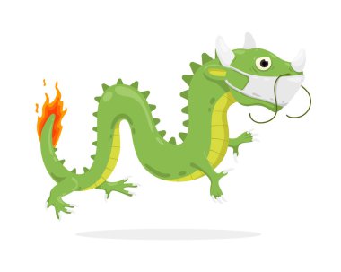 Vector illustration of a dragon in mask vector Vector illustration of a dragon in mask vector