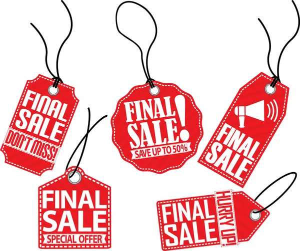 Final sale red tag set, vector illustration — Stock Vector