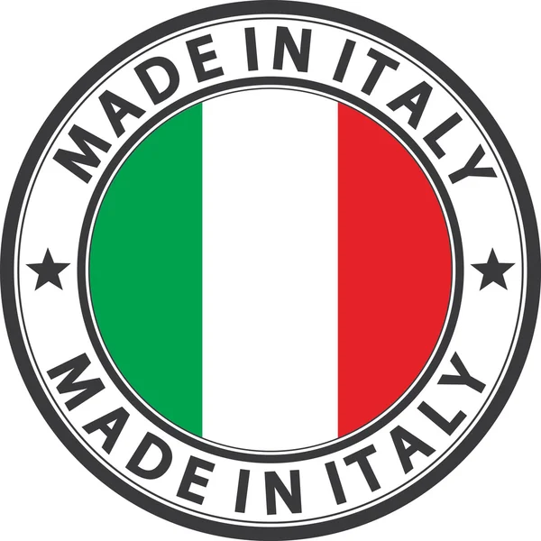 Gjort i Italien etikett med flagga, vektorillustration — Stock vektor
