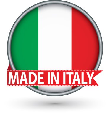 İtalya gümüş etiket bayrak, vektör çizim ile yapılan