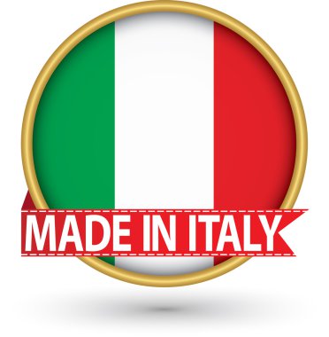 İtalya altın etiket bayrak, vektör çizim ile yapılan