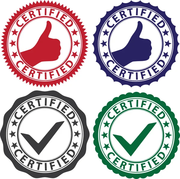 Set di etichette certificato, illustrazione vettoriale — Vettoriale Stock
