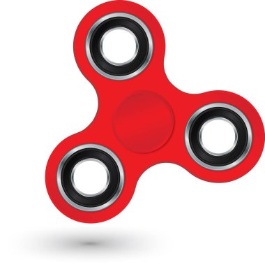 Kırmızı topluca spinner, stres kabartma oyuncak, vektör çizim