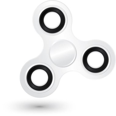 Beyaz topluca spinner, stres kabartma oyuncak, vektör çizim