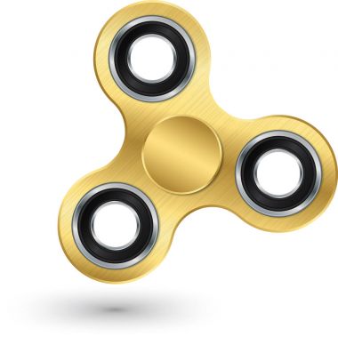 Altın topluca spinner, stres kabartma oyuncak, vektör çizim