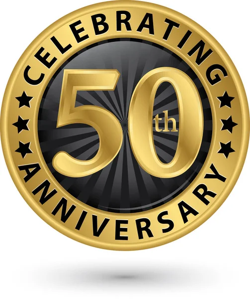 Празднование 50-летия золотой этикетки, векторные иллюстрации Векторная Графика
