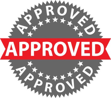 Onaylanmış damga, rozet, vektör çizim sertifikalı