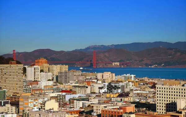 Région Baie San Francisco Avec Golden Gate Bridge Par Temps — Photo