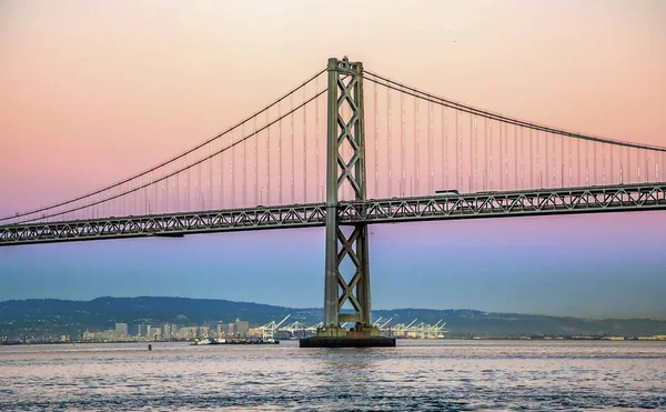 Oakland Bay Bridge Dans Soirée San Francisco — Photo
