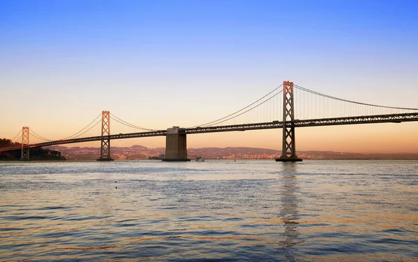 Oakland Bay Bridge Dans Soirée San Francisco — Photo