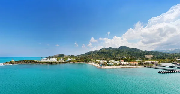 Panorama Tropical Resort Amber Cove Pier Cruise Ships Resort Sunny — ストック写真