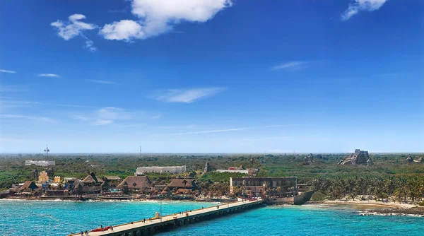 墨西哥科斯塔玛雅 Costa Maya 2019年4月5日 热带度假胜地 在科斯塔玛雅私人港口设有码头 旅游区是一个受欢迎的加勒比游轮目的地 — 图库照片