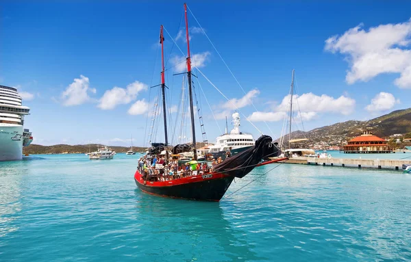 Thomas Amerikai Virgin Islands Március 2019 Turisztikai Kalóz Hajó Sétahajó — Stock Fotó