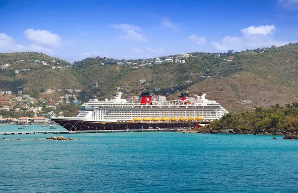 Thomas Virgin Islands March 2019 Cruise Ship Disney Fantasy Docked — Stock Photo, Image