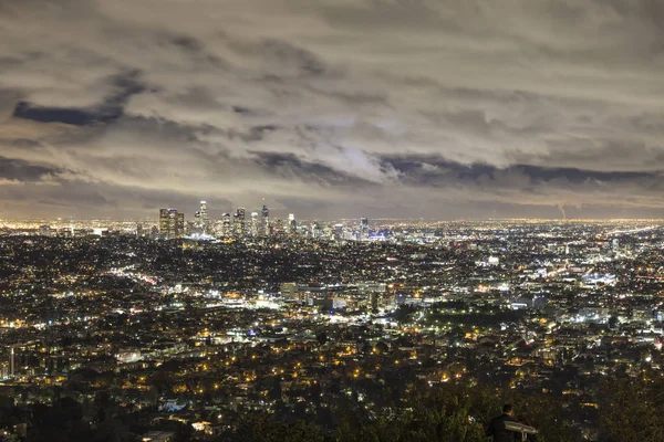 Θέα νύχτα στην πόλη Λος Άντζελες — Φωτογραφία Αρχείου
