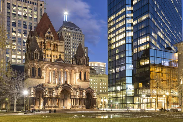 Trinity Church, Boston, Vista nocturna —  Fotos de Stock