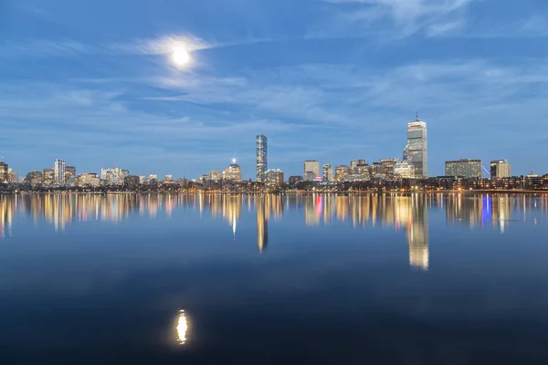 Noche del horizonte de Boston —  Fotos de Stock