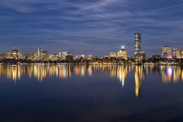 Noche del horizonte de Boston —  Fotos de Stock