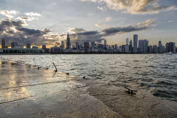 Günbatımı Chicago City — Stok fotoğraf