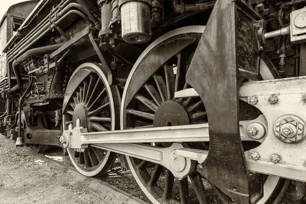 Τροχοί Του Παλιού Τρένου — Φωτογραφία Αρχείου
