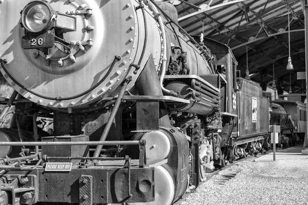 Vecchio Treno Bianco Nero — Foto Stock