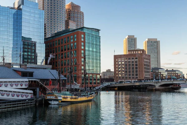 Een Prachtig Uitzicht Vanaf Boston Harbor — Stockfoto