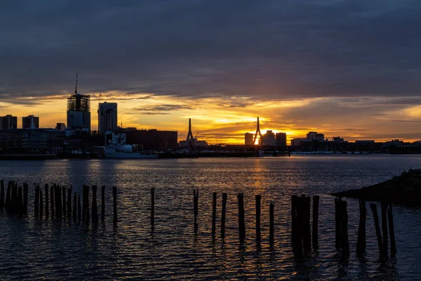 Una Hermosa Noche Disfrutando Vista Desde Este Boston —  Fotos de Stock