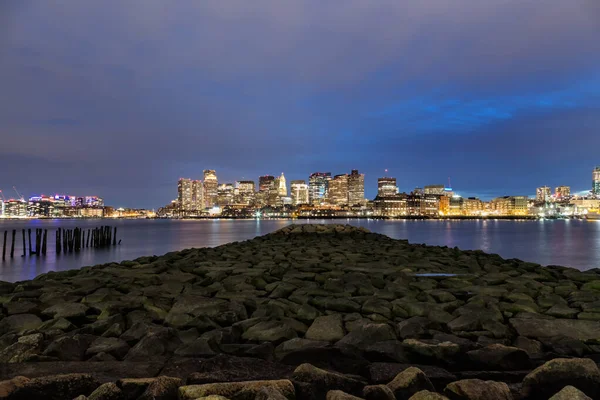 Krásná Noc Výhledem Východního Bostonu — Stock fotografie