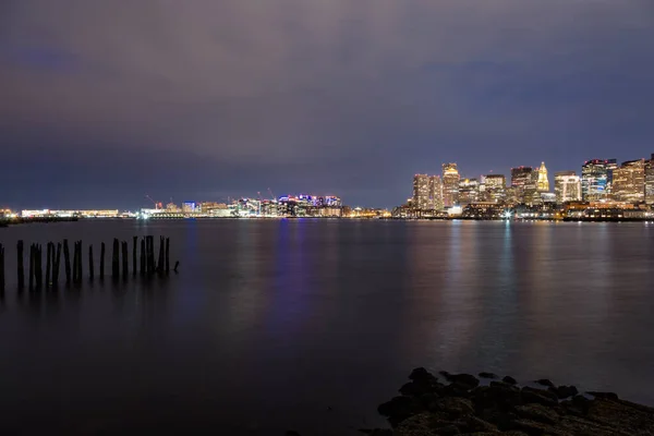 Krásná Noc Výhledem Východního Bostonu — Stock fotografie