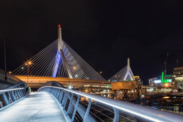 Leonard Zakim Bunker Hill Emlékhíd Boston Massachusetts — Stock Fotó