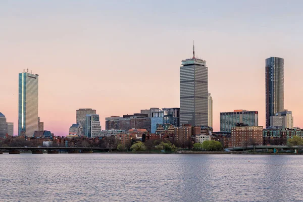 Una Puesta Sol Rosa Épica Boston —  Fotos de Stock