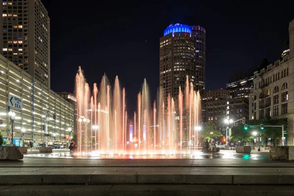 A Colorful Fountain in Boston City