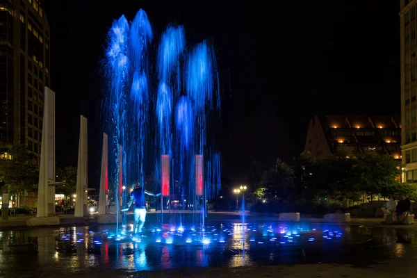 Colorful Fountain Boston City — Stock Photo, Image