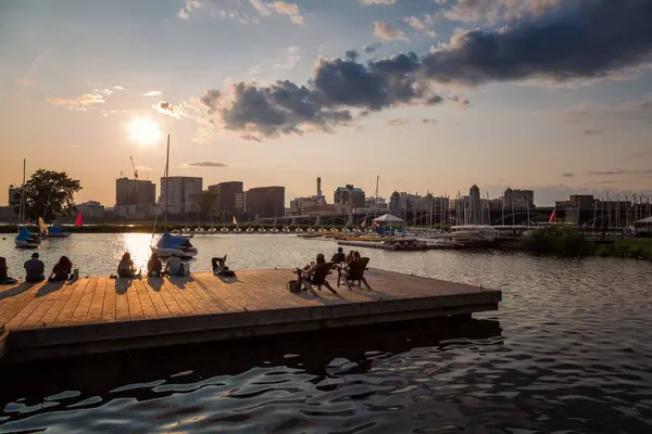 Varm Sommardag Boston City — Stockfoto