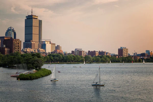 Atardecer Del Día Verano Boston City —  Fotos de Stock