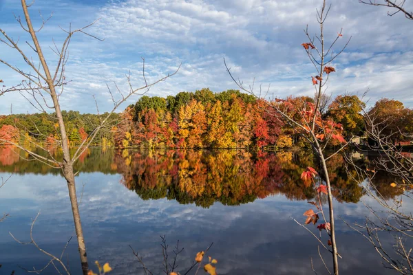 Piękny Poranek Jesieni Frathe Massachusetts — Zdjęcie stockowe
