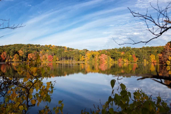 Piękny Poranek Jesieni Frathe Massachusetts — Zdjęcie stockowe