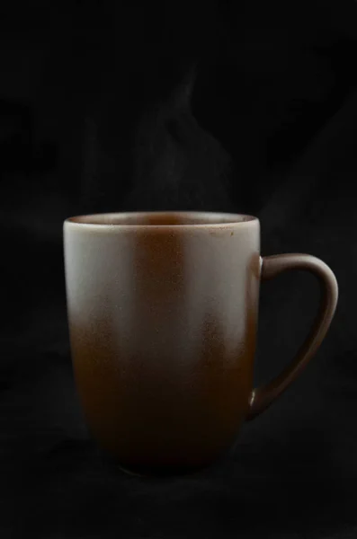 Крупним планом чашка кави і брауні . Стокове Зображення