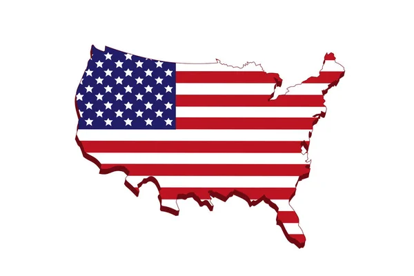 Carte du drapeau américain . — Photo