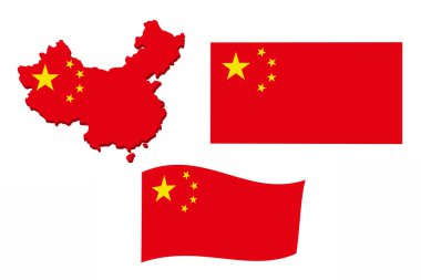 Çin bayrak harita.