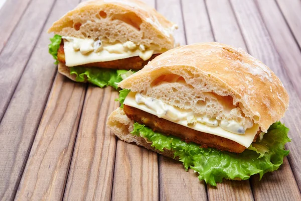 Burger with fish fillet — Stock Photo, Image