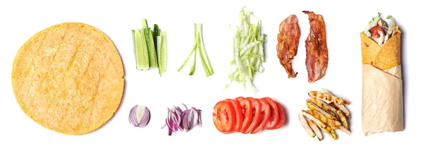 Ingredients for wrapped sandwich — Stock Photo, Image