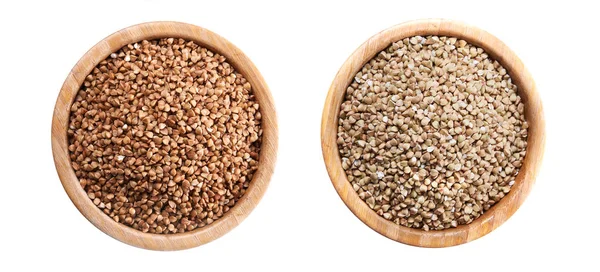 Green and brown buckwheat — Stock Photo, Image
