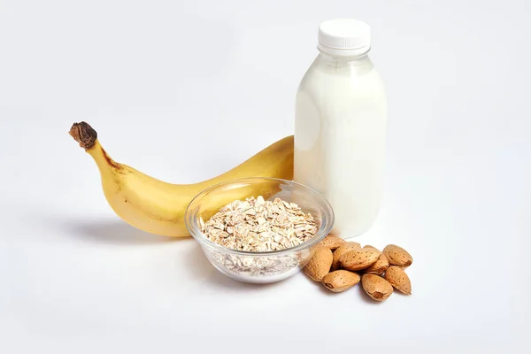 Ingredients for banana smoothie — Stock Photo, Image